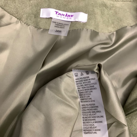 Tan Jay fax suede blazer Jacket 24 W - Picture 9 of 11